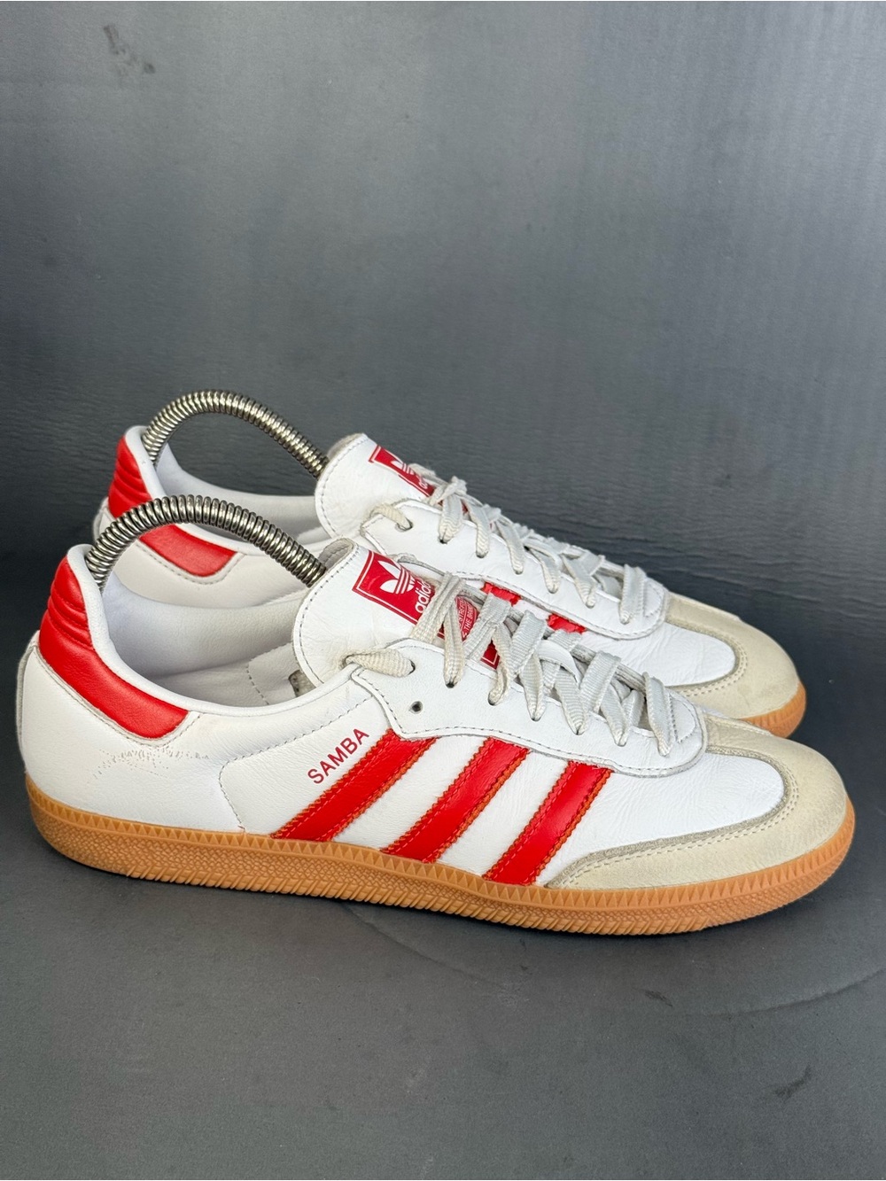 adidas Samba OG White Solar Red Gum athletic sneaker shoes women’s size 8